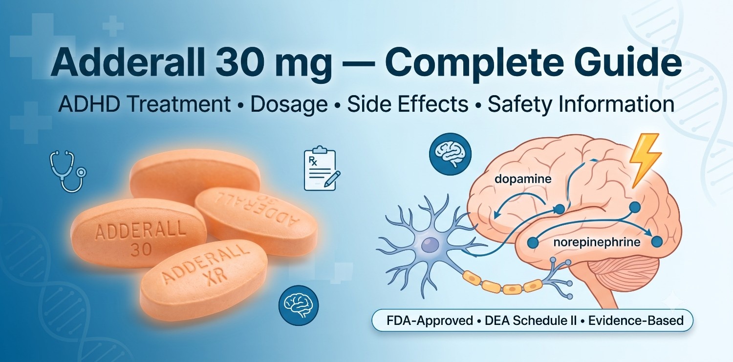 Adderall 30 mg medication guide - uses, dosage, side effects for US patients